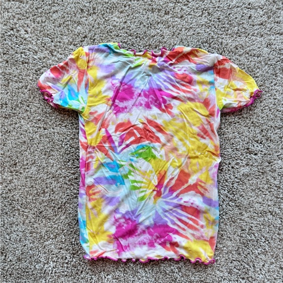 Girls buttery Soft Bamboo Pajamas Tie Dye Short Summer pajamas ruffle size XL - Picture 8 of 14